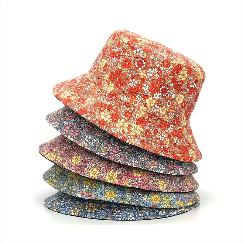 Mens Fashion Bucket Hat - Двусторонние панамы с цветочным принтом, солнцезащитные,