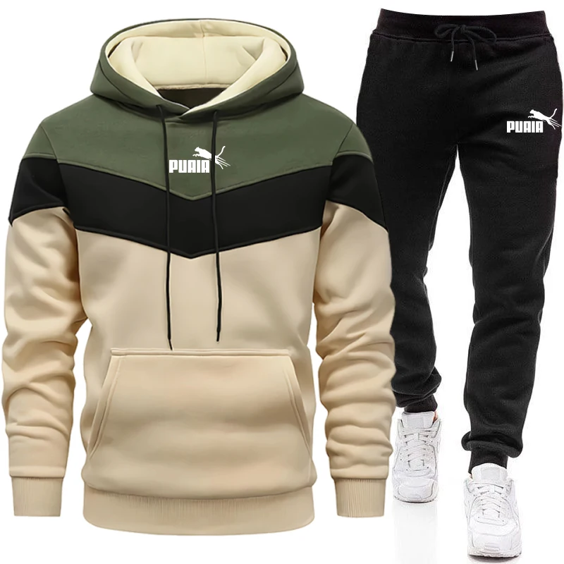 Mens Fashion Casual 2026 - Мужской комплект/худи/брюки 2026 Осень-Зима Повседневная модная