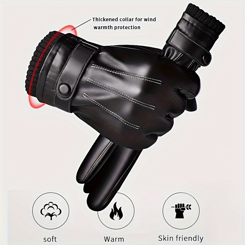 Driving Gloves Leather - 1 пара зимних перчаток, теплые мотоциклетные