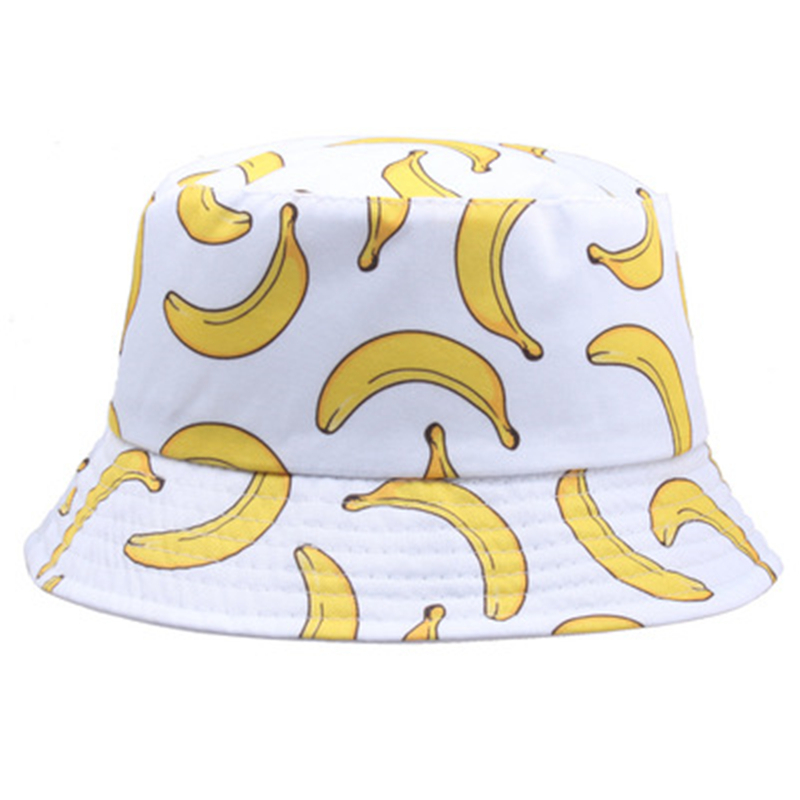 Mens Fashion Bucket Hat - Панама мужская с тонким банановым принтом,