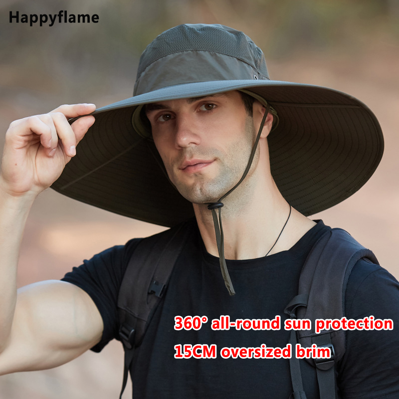 Mens Fashion Bucket Hat - Мужская водонепроницаемая шляпа с широкими полями,