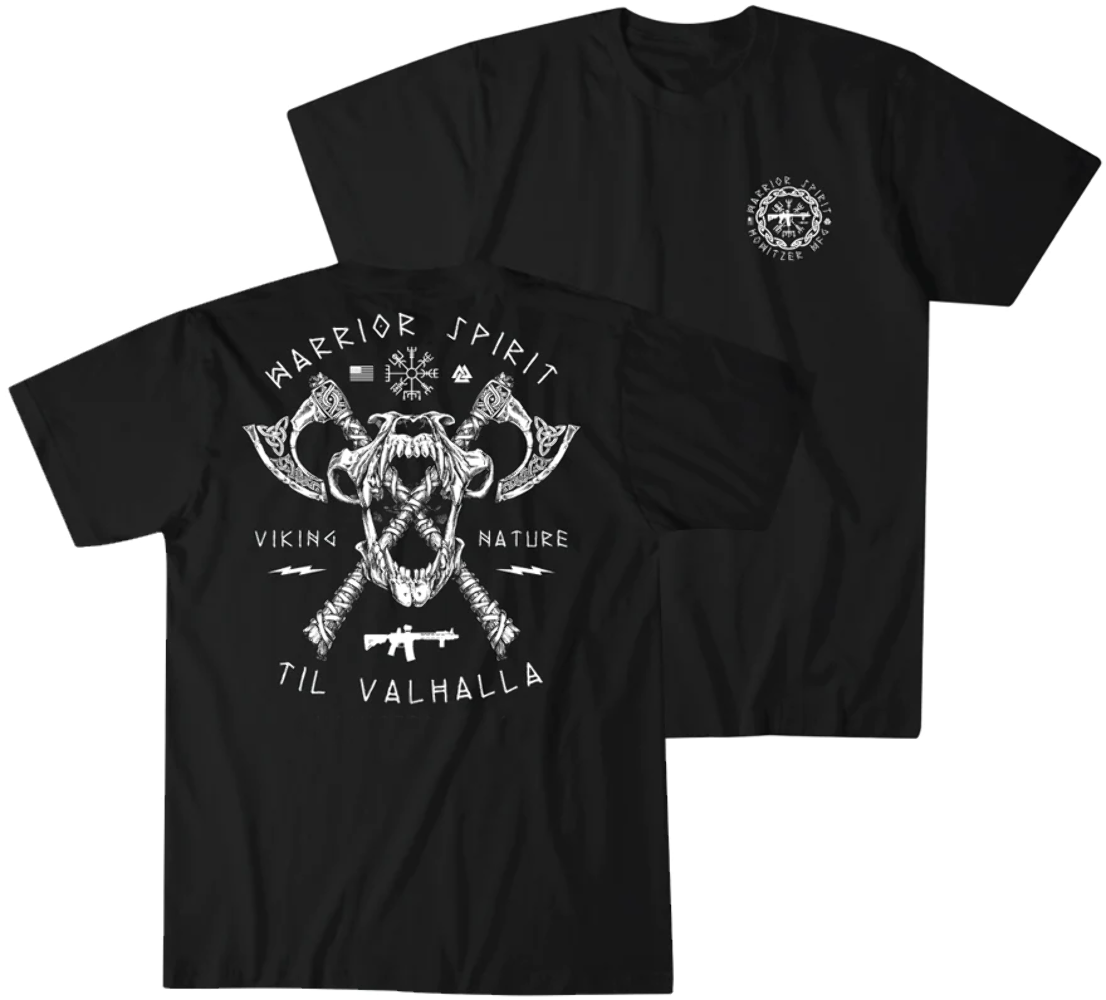 Military Shirt Men - Футболка Til Valhalla Vi King Warrior