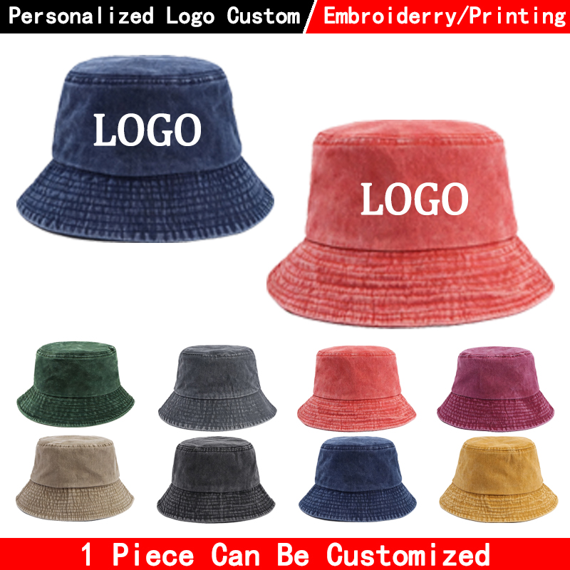Mens Fashion Bucket Hat - Джинсовая панама с индивидуальным логотипом, модная