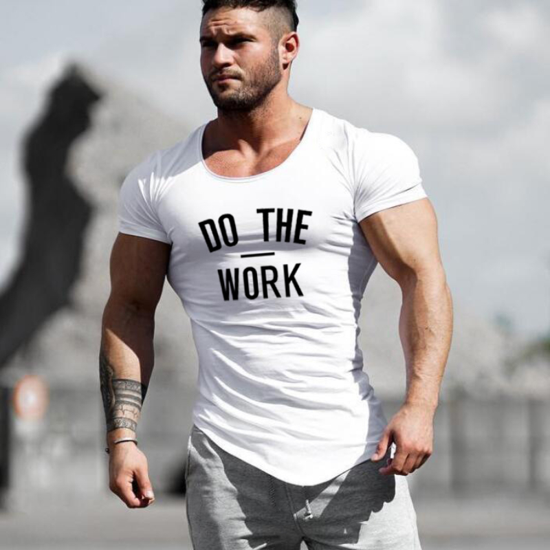 Muscle Tee Workout - Мужские спортивные облегающие футболки для бега,