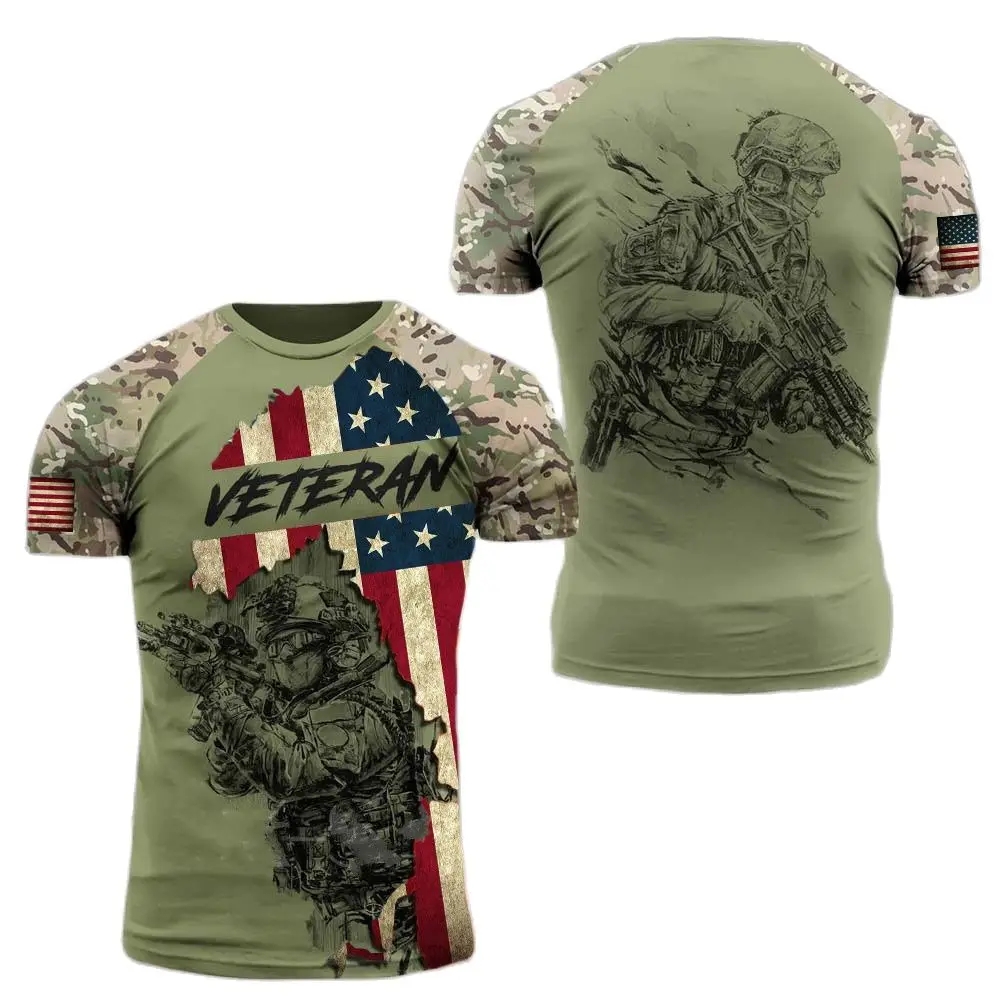 Military Shirt Men - Футболка мужская с круглым вырезом, Повседневная