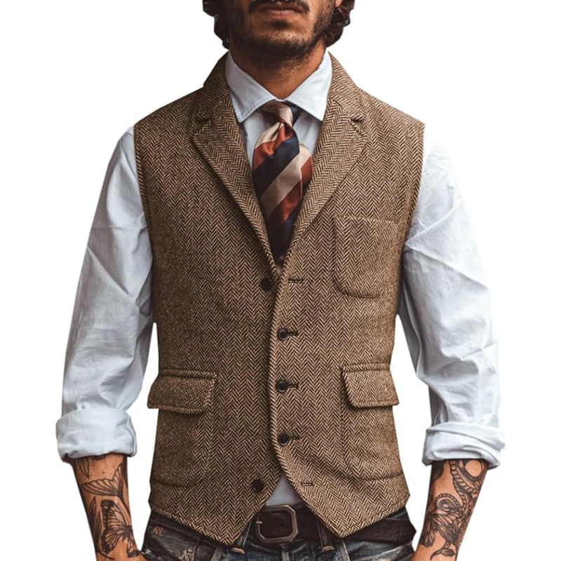 Formal Waistcoat Vest - Новый мужской жилет с V-образным вырезом