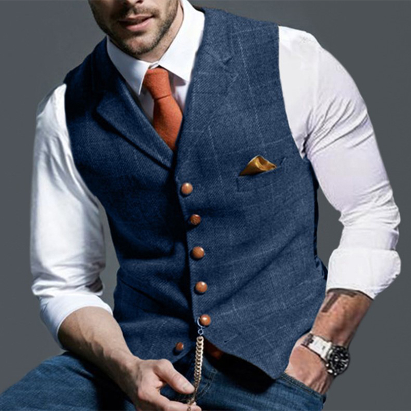 Модные мужские жилеты с лацкан – обзор и цена Formal Waistcoat Vest