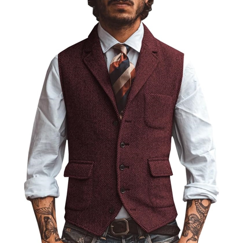Новый мужской жилет с V-образн – обзор и цена Formal Waistcoat Vest