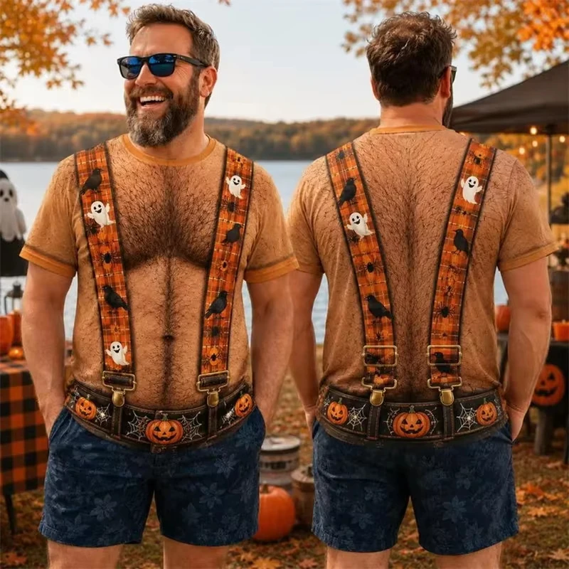 Забавная мужская футболка с 3D – обзор и цена Men'S Fashion Unbuttoned Shirt